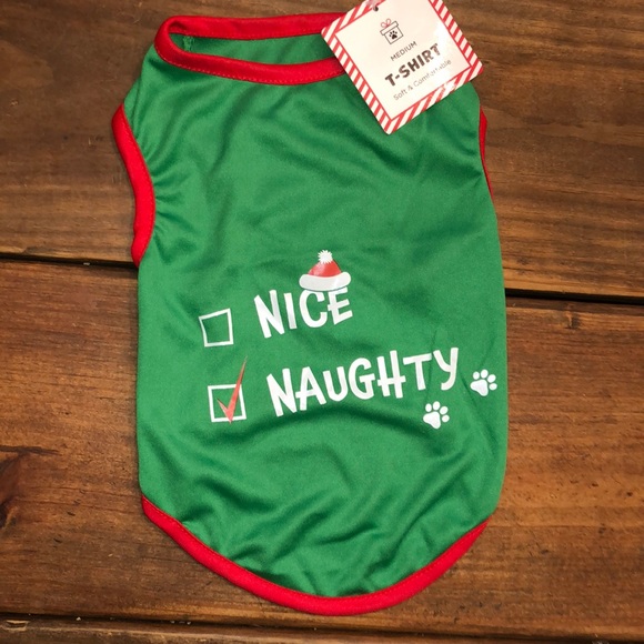 Nice or Naughty Christmas Doggie Tshirt - Picture 1 of 8